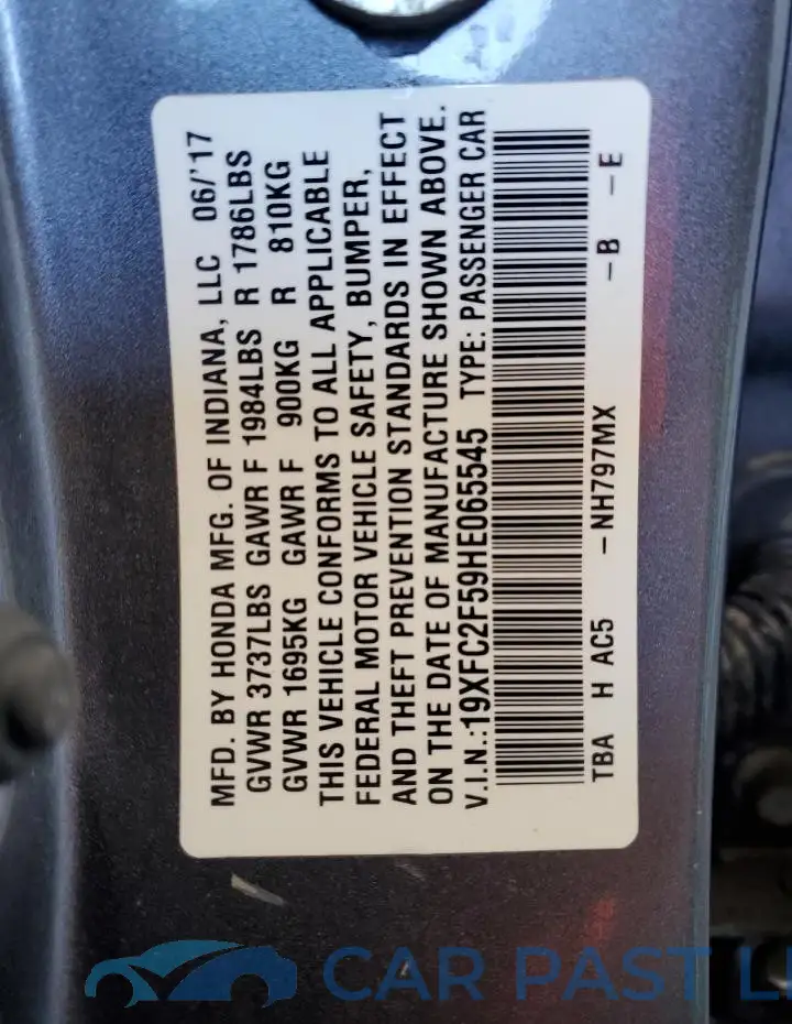 19XFC2F59HE065545# 12