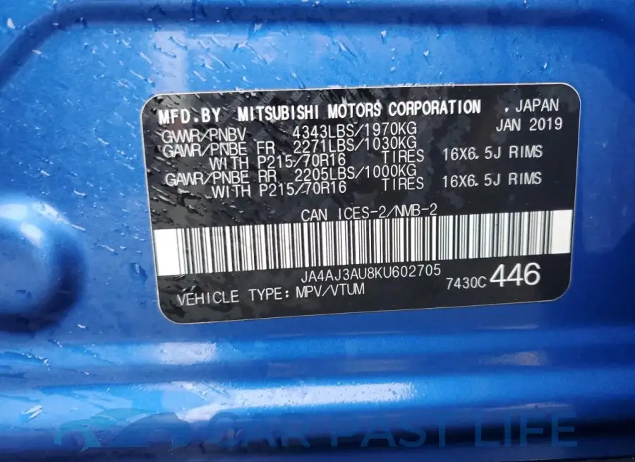 JA4AJ3AU8KU602705# 14