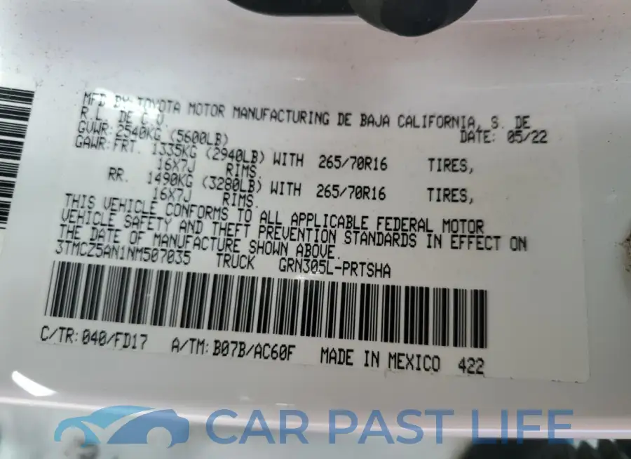 3TMCZ5AN1NM507035# 12