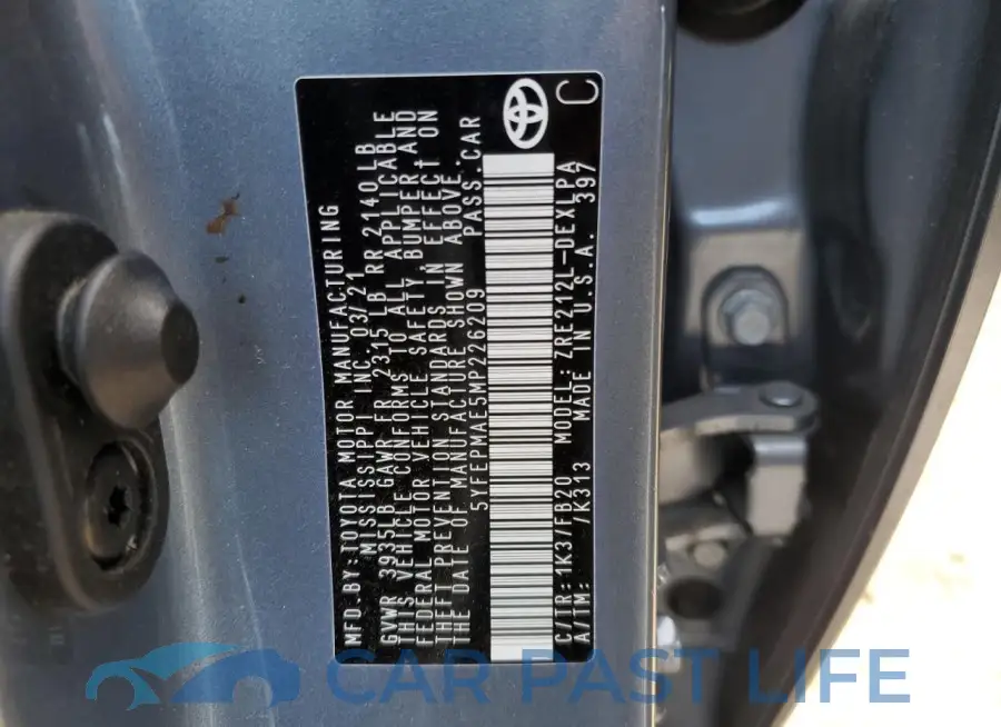 5YFEPMAE5MP226209# 13