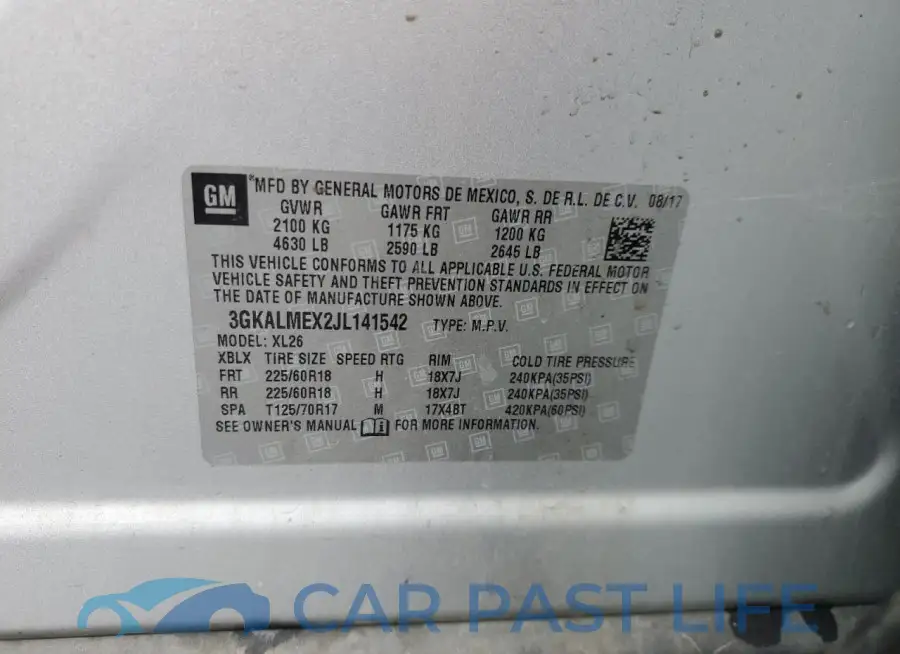 3GKALMEX2JL141542# 13