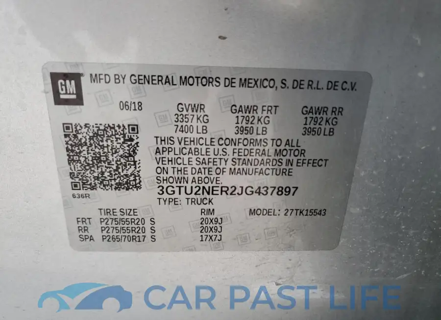 3GTU2NER2JG437897# 12