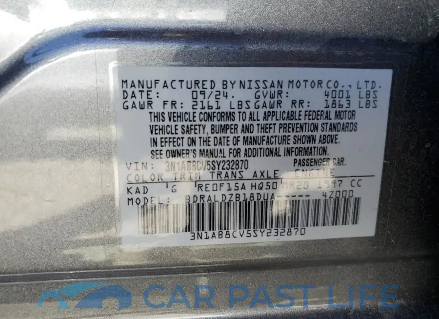 3N1AB8CV5SY232870# 12