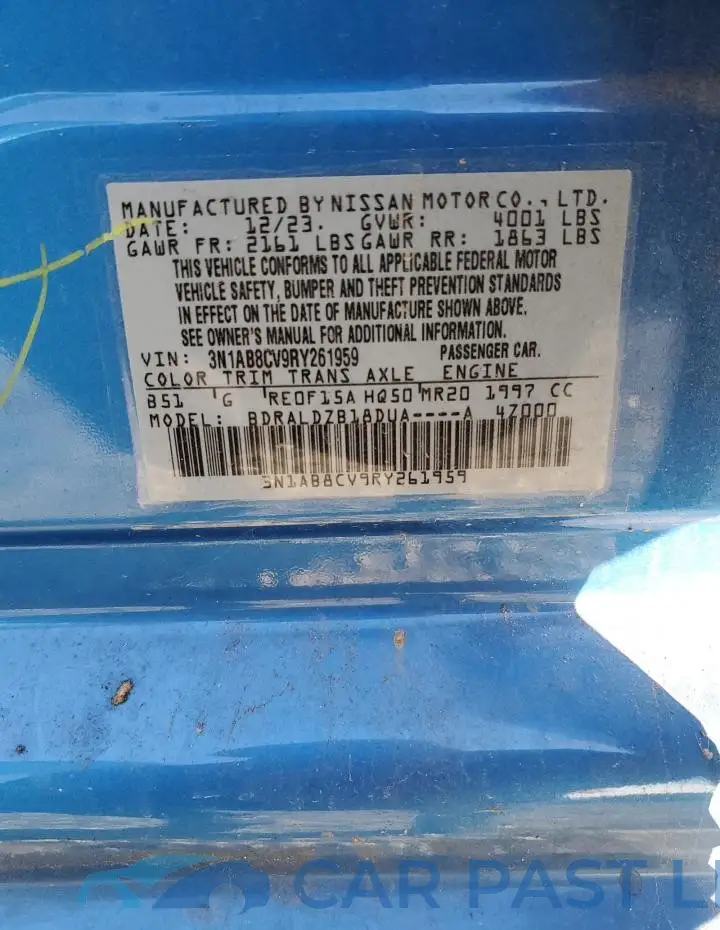3N1AB8CV9RY261959# 12