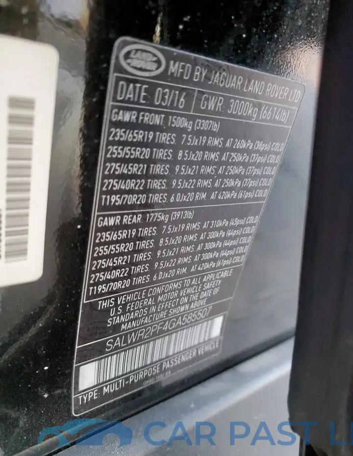 SALWR2PF4GA585507# 12