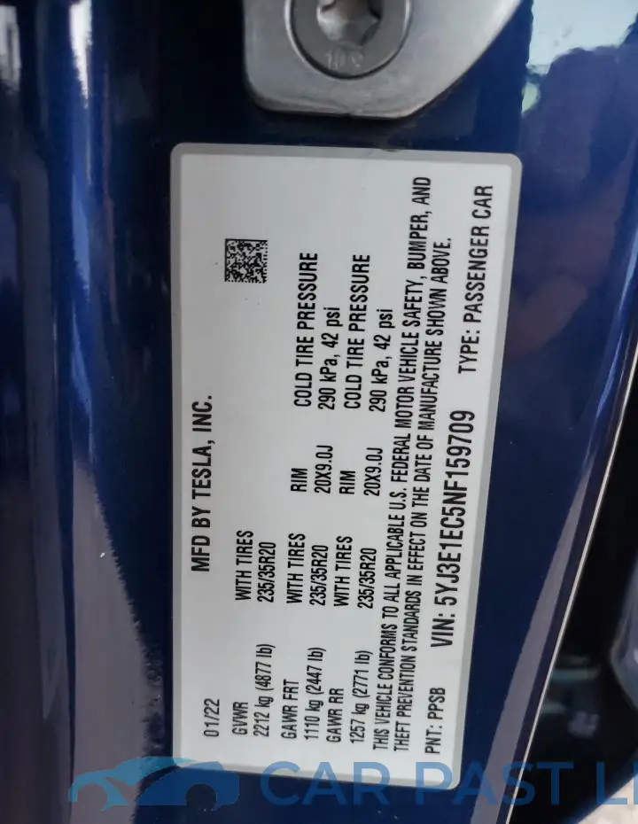 5YJ3E1EC5NF159709# 12