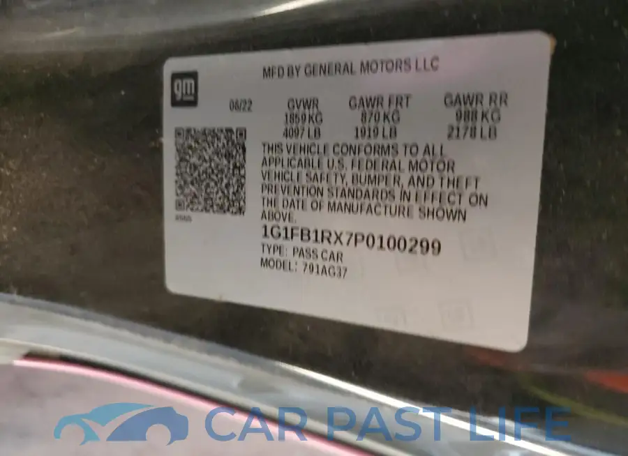 1G1FB1RX7P0100299# 12