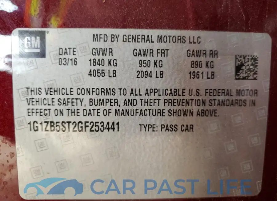 1G1ZB5ST2GF253441# 12