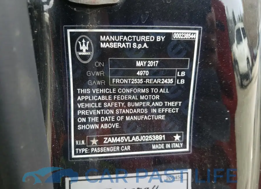 ZAM45VLA6J0253891# 12