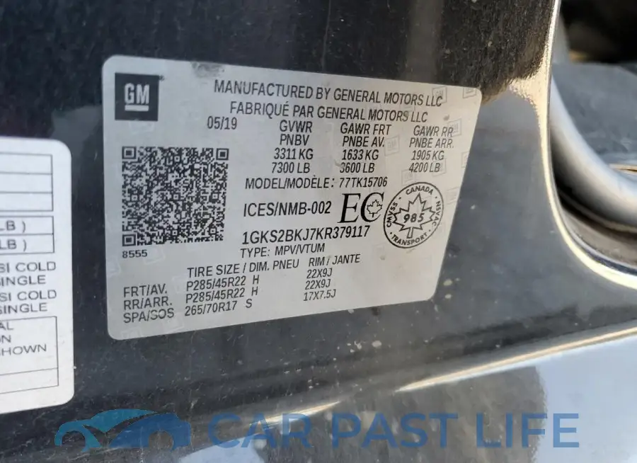 1GKS2BKJ7KR379117# 13