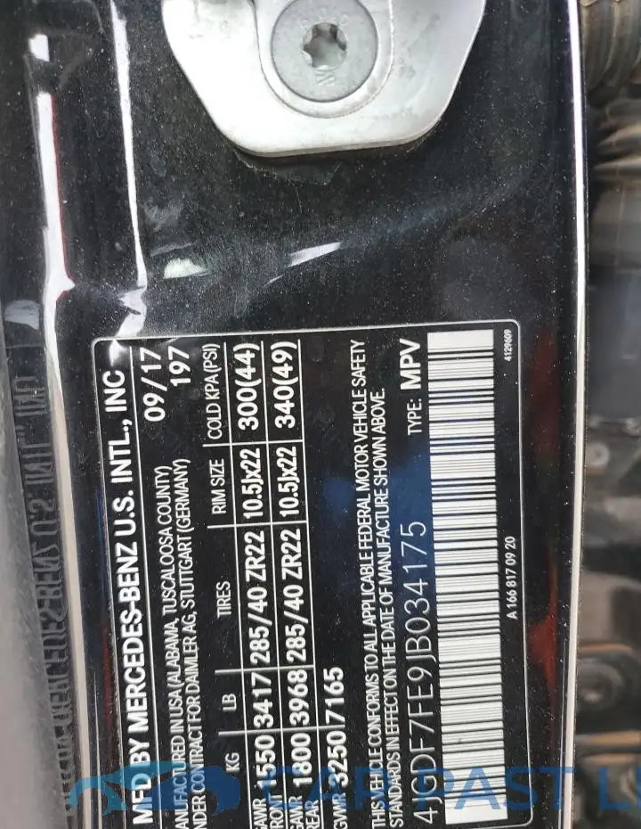 4JGDF7FE9JB034175# 13