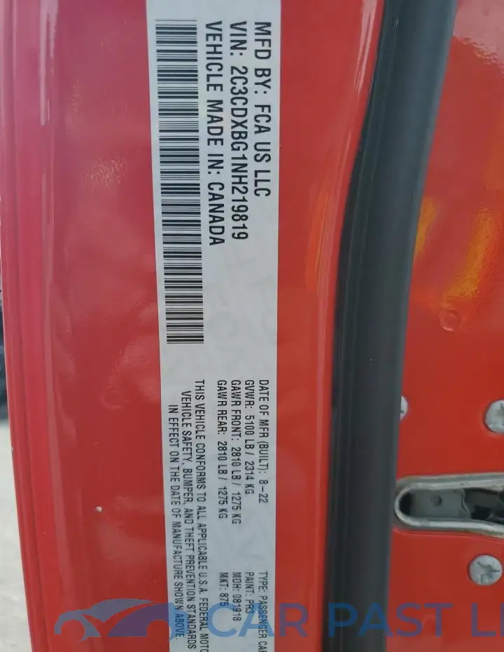 2C3CDXBG1NH219819# 13