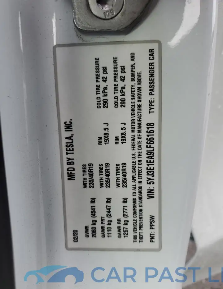 5YJ3E1EA9LF661618# 12