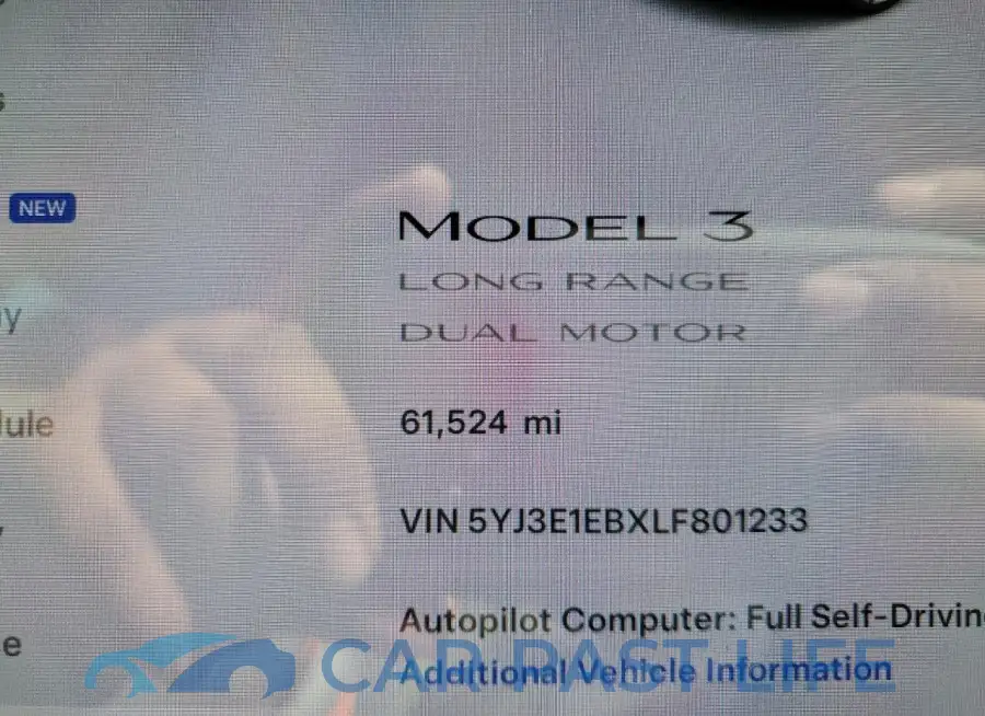5YJ3E1EBXLF801233# 9