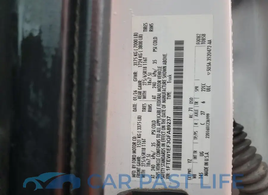 1FTEW1EF3GFA89237# 13