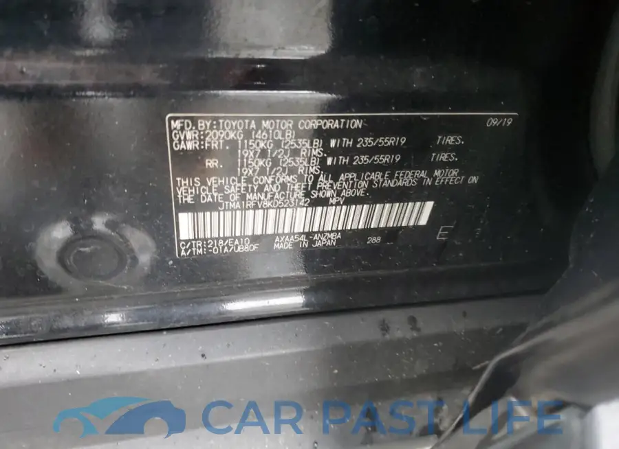 JTMA1RFV8KD523142# 12