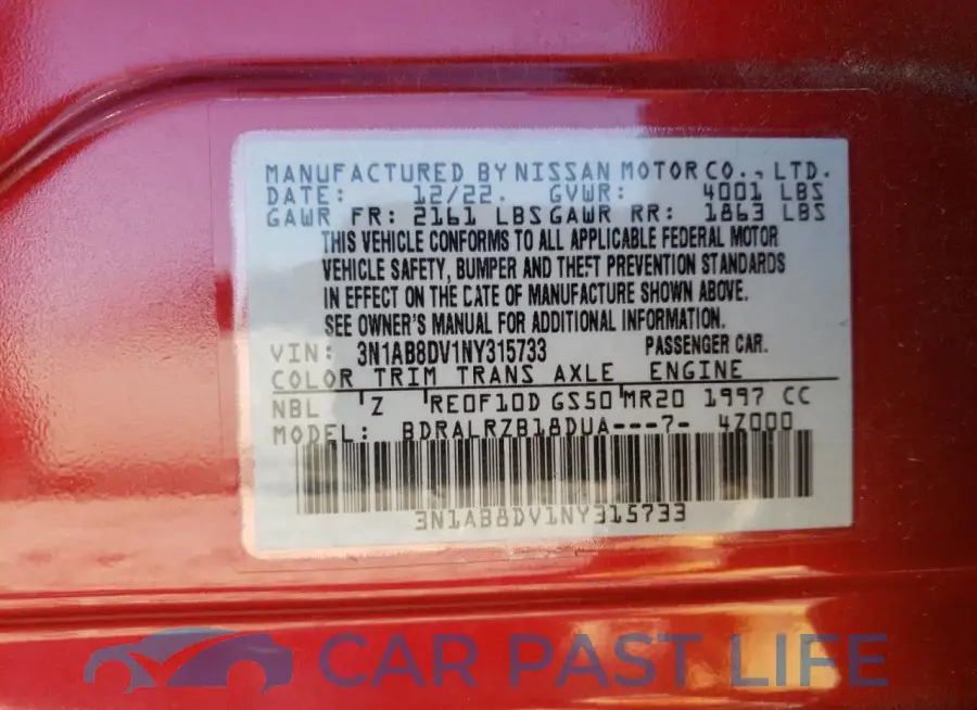 3N1AB8DV1NY315733# 12