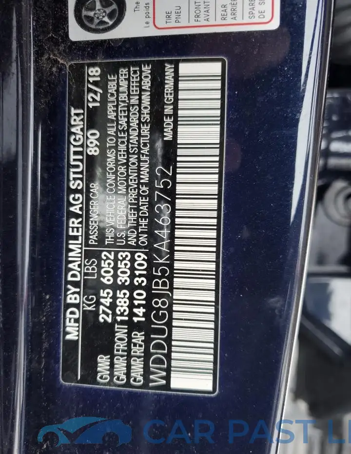 WDDUG8JB5KA463752# 13