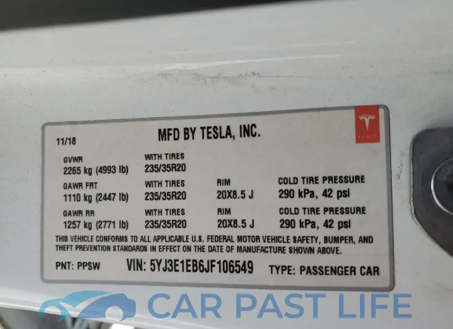 5YJ3E1EB6JF106549# 12