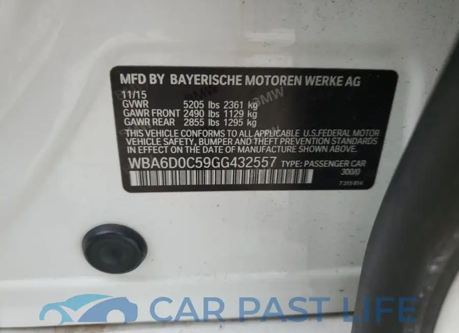 WBA6D0C59GG432557# 13