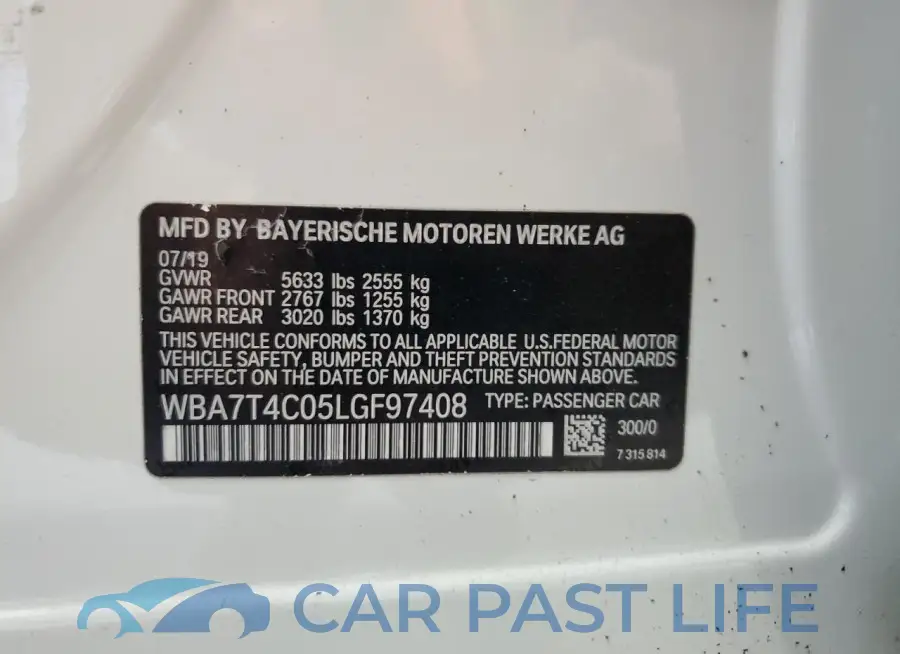 WBA7T4C05LGF97408# 12