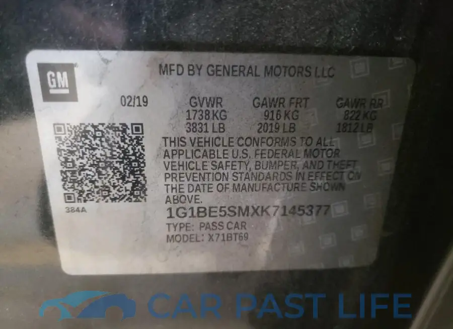 1G1BE5SMXK7145377# 12