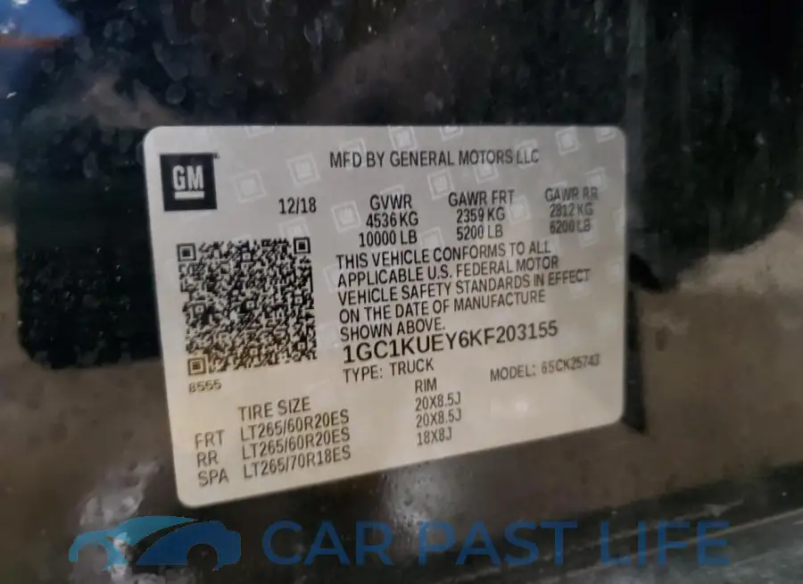 1GC1KUEY6KF203155# 12