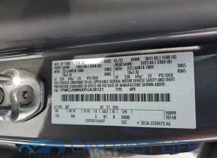 1FMCU9MNXPUA38121# 14