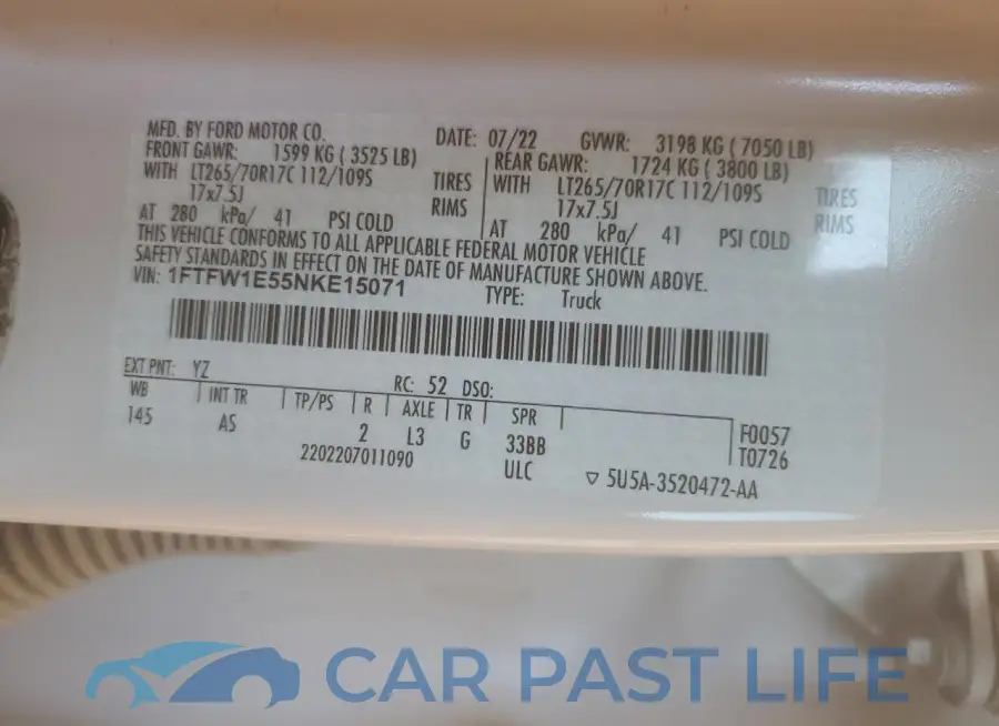 1FTFW1E55NKE15071# 12