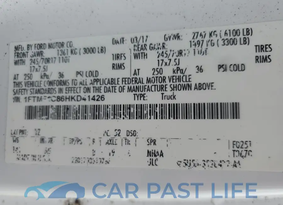 1FTMF1C86HKD41426# 13