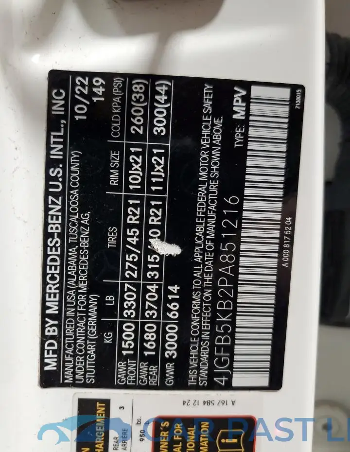 4JGFB5KB2PA851216# 14