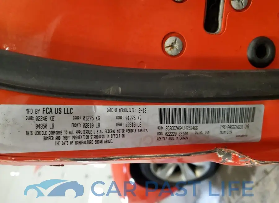 2C3CDZAG4JH256466# 12