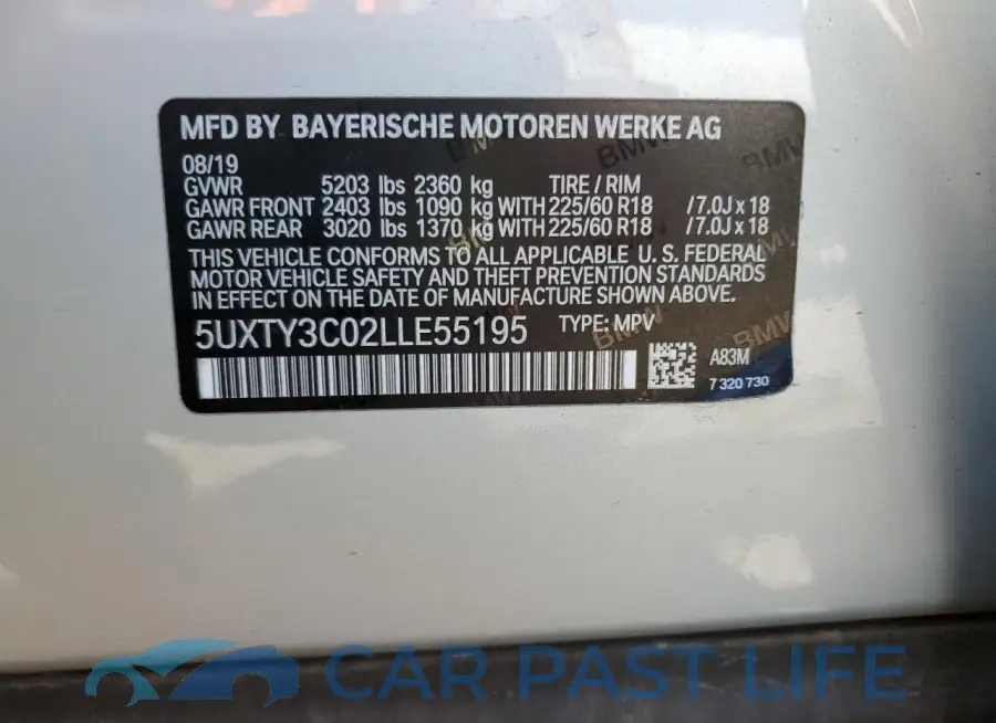 5UXTY3C02LLE55195# 13
