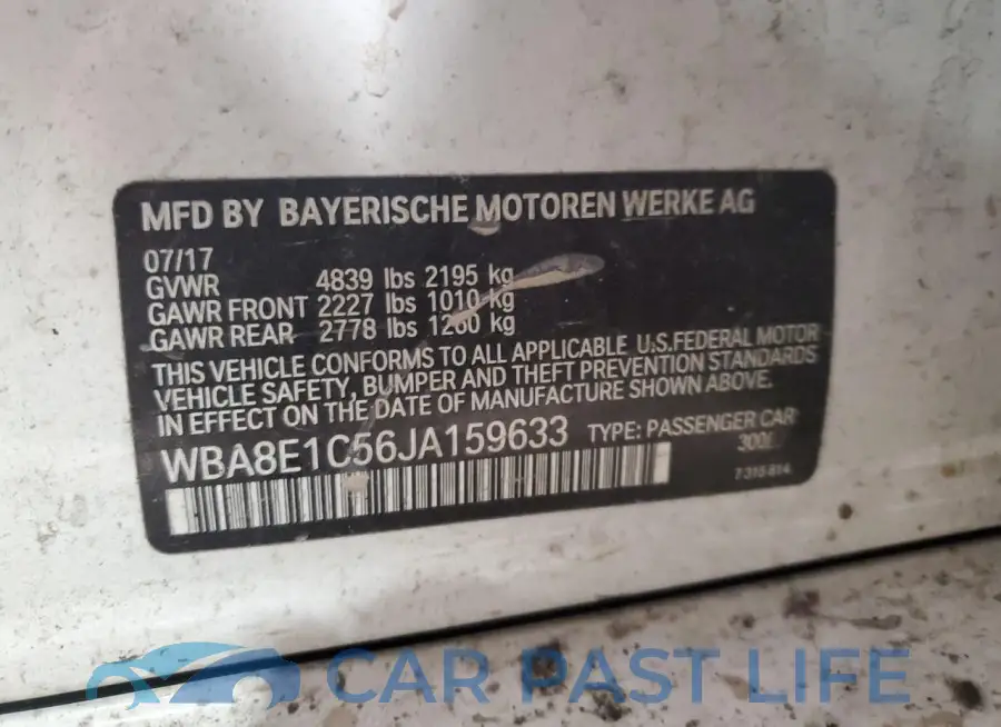 WBA8E1C56JA159633# 12
