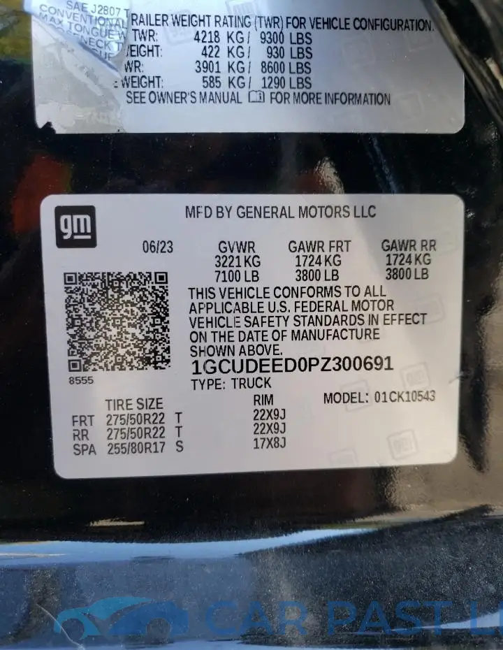 1GCUDEED0PZ300691# 12