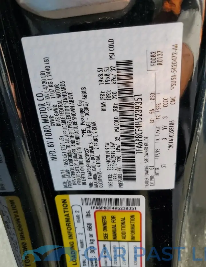 1FA6P8CF4H5239351# 12