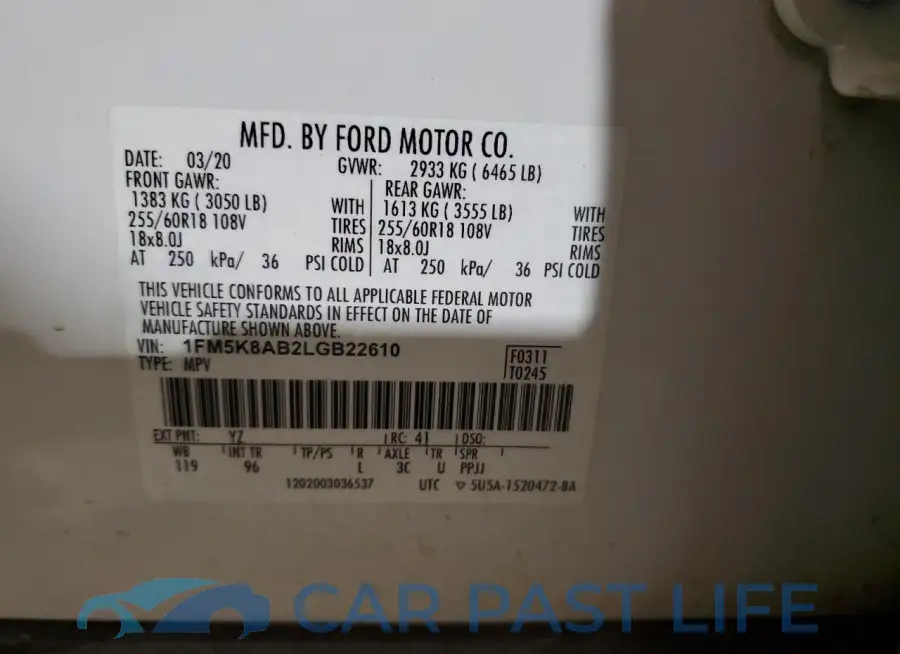1FM5K8AB2LGB22610# 13