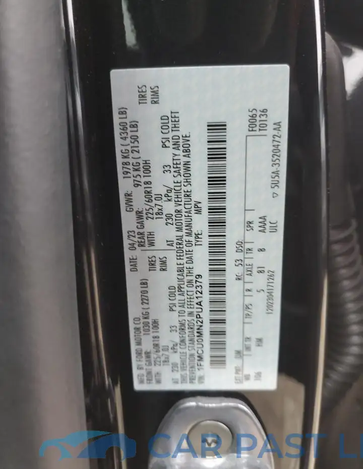 1FMCU0MN2PUA12379# 13