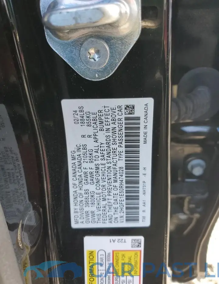 2HGFE1E50RH474028# 12