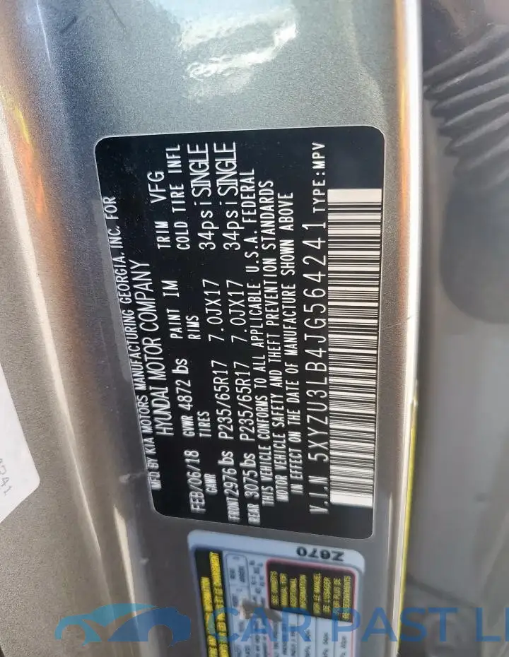 5XYZU3LB4JG564241# 12