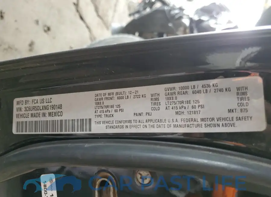 3C6UR5DLXNG190148# 12
