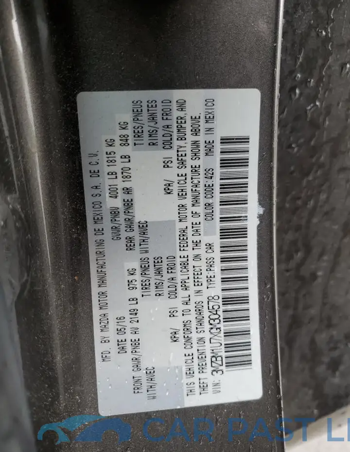 3MZBM1U7XGM304578# 12