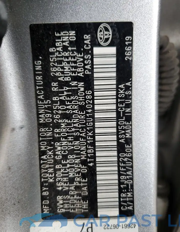 4T1BF1FK1GU140286# 12