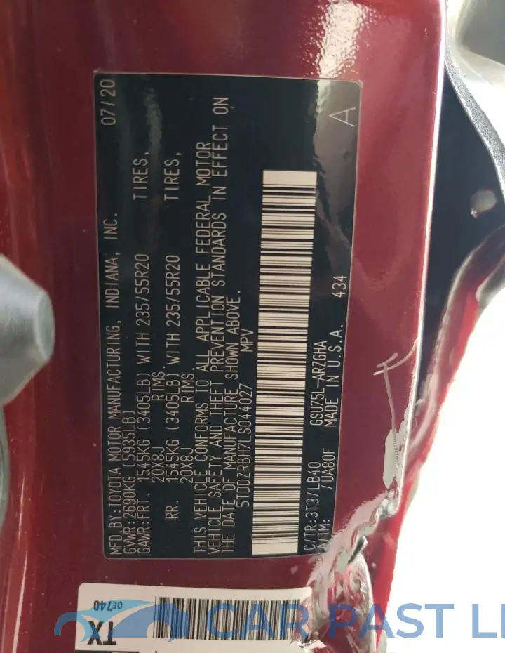 5TDDZRBH7LS044027# 14