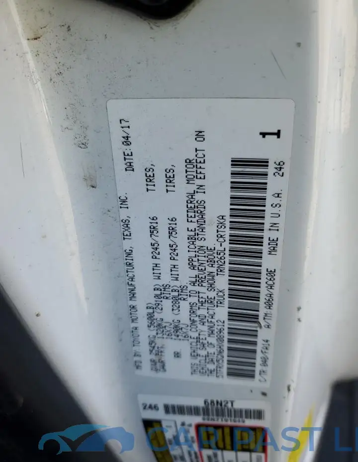 5TFRX5GN6HX089612# 12