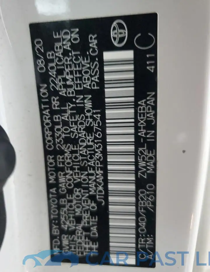 JTDKAMFP3M3167541# 12
