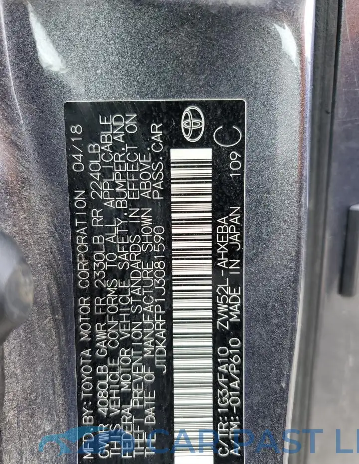 JTDKARFP1J3081590# 12