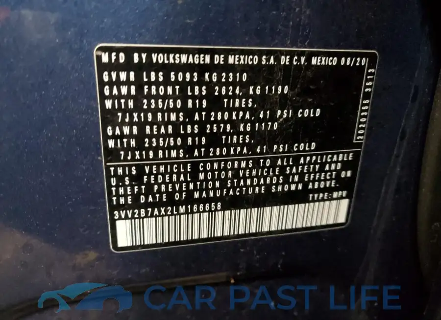 3VV2B7AX2LM166658# 14