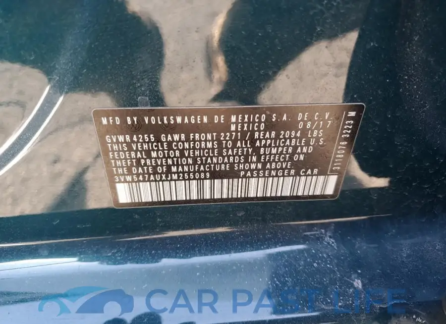 3VW547AUXJM255089# 12