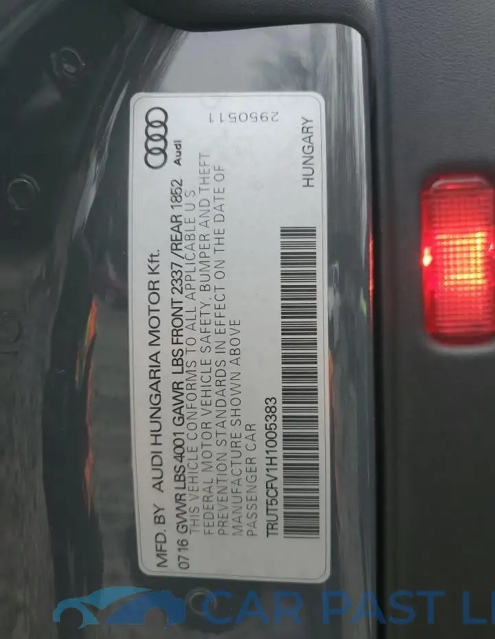 TRUT5CFV1H1005383# 12